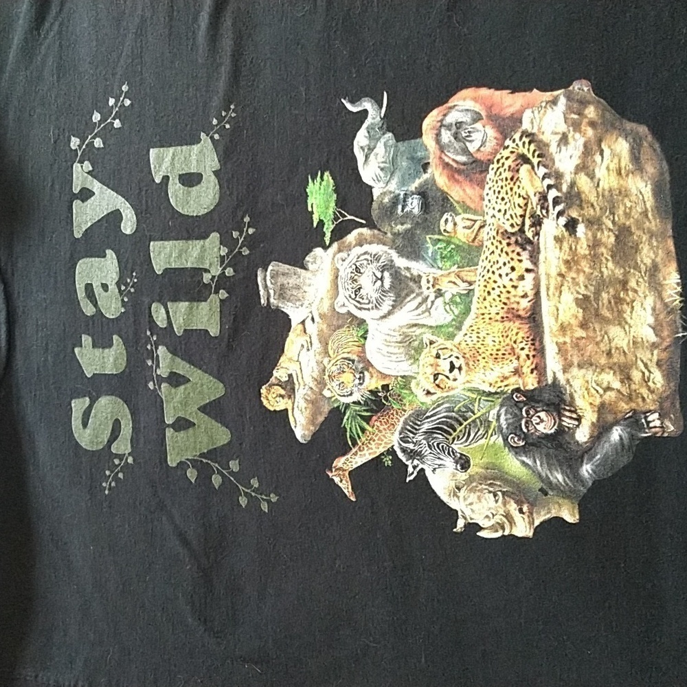 (222) Stay Wild black t-shirt, short sleeves, size 2XL - Picture 2 of 2